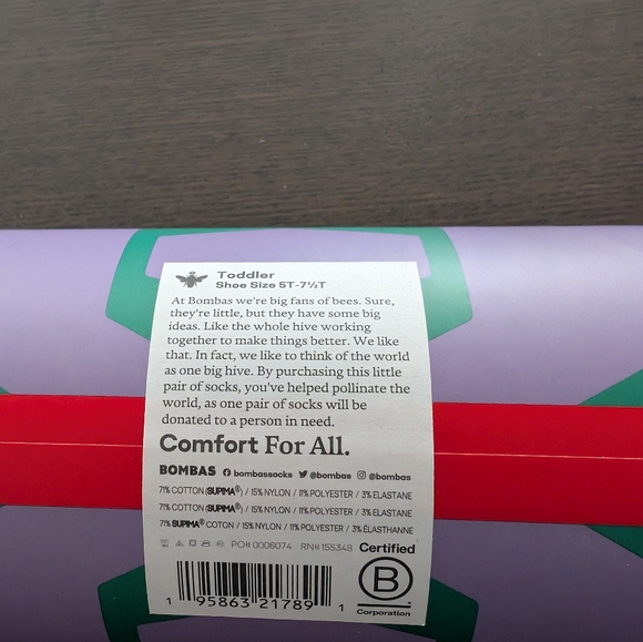 NWT Bombas Toddler Holiday Gripper Calf Sock 4-Pack Gift Boxed green mix / t - Picture 2 of 5